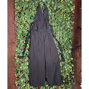 Zara Black V Neck Sleeveless Jumpsuit with Waist Ties Size Small NWT
